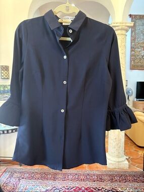Gretchen Scott Navy Blue Tuckernuck Style Shirt